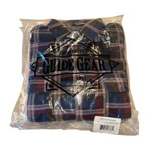 NWT Guide Gear Fleece Print Blue Red Plaid Print CPO Shirt Men's Size Large